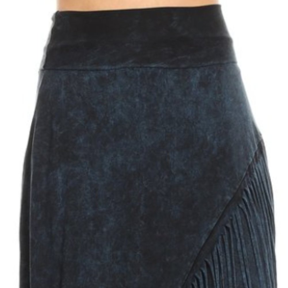 Navy Boho Fringe Skirt - Picture 3 of 9